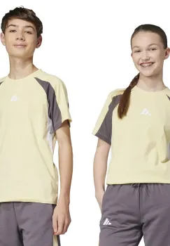 adidas tricou de bumbac pentru copii culoarea galben, cu imprimeu, JC9308 imagine