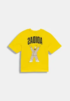 adidas tricou de bumbac pentru copii culoarea galben, cu imprimeu, JM0818 imagine