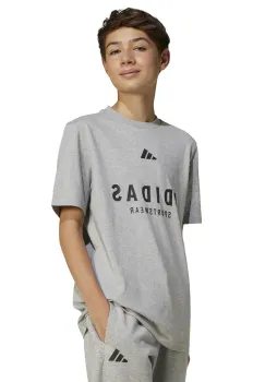 adidas tricou de bumbac pentru copii culoarea gri, cu imprimeu, JC7641 imagine