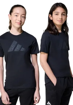 adidas tricou de bumbac pentru copii culoarea negru, cu imprimeu, JV5204 imagine