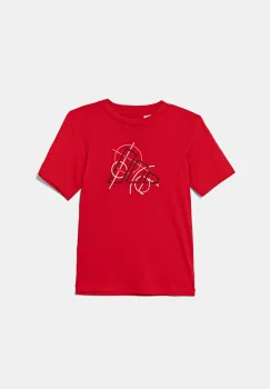 adidas tricou de bumbac pentru copii culoarea rosu, cu imprimeu, JV5103 imagine