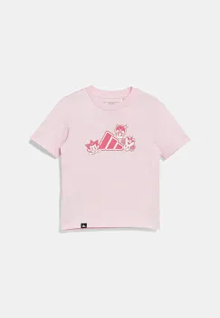 adidas tricou de bumbac pentru copii culoarea roz, cu imprimeu, JV5258 imagine