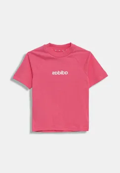 adidas tricou de bumbac pentru copii culoarea roz, cu imprimeu, JV9969 imagine