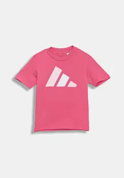 adidas tricou de bumbac pentru copii culoarea roz, cu imprimeu, JY0299 imagine