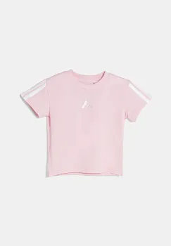 adidas tricou de bumbac pentru copii culoarea roz, JF3678 imagine