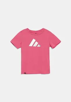 adidas tricou de bumbac pentru copii culoarea roz, JV5261 imagine
