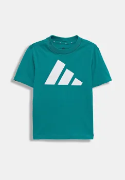 adidas tricou de bumbac pentru copii culoarea turcoaz, cu imprimeu, JV9885 imagine