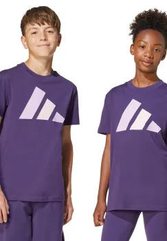 adidas tricou de bumbac pentru copii culoarea violet, cu imprimeu, JY0300 imagine