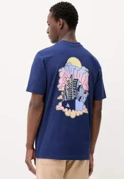 adidas tricou din bumbac 90S CITY culoarea bleumarin, cu imprimeu, JV8450 imagine