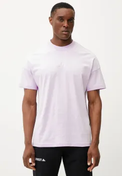 adidas tricou din bumbac ALL SZN barbati, culoarea violet, cu imprimeu, JI6400 imagine