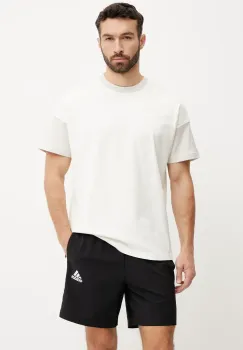adidas tricou din bumbac ALL SZN CB Colorblock barbati, culoarea bej, cu imprimeu, JJ3679 imagine