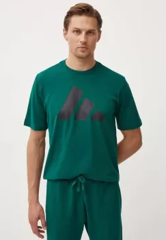 adidas tricou din bumbac barbati, culoarea verde, cu imprimeu, IY8585 imagine