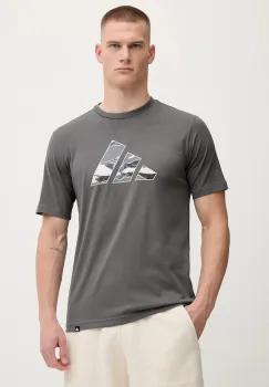 adidas tricou din bumbac Camo Logo culoarea gri, cu imprimeu, KA7130 imagine