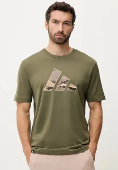 adidas tricou din bumbac Camo Logo culoarea verde, cu imprimeu, KA7131 imagine