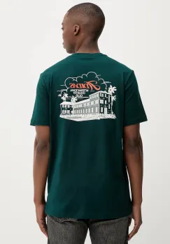 adidas tricou din bumbac Club Scenic culoarea verde, cu imprimeu, JV8447 imagine