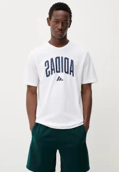 adidas tricou din bumbac Collegiate culoarea alb, cu imprimeu, JM6416 imagine