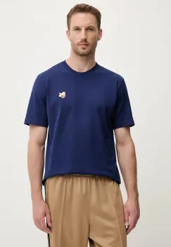 adidas tricou din bumbac culoarea bleumarin, cu imprimeu, JZ7446 imagine