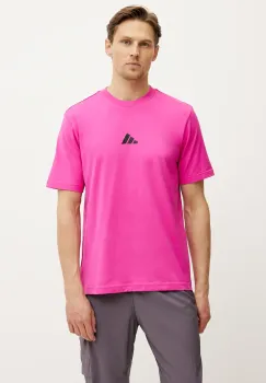 adidas tricou din bumbac Essential barbati, culoarea roz, cu imprimeu, JD1782 imagine