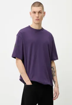 adidas tricou din bumbac Essentials culoarea violet, cu imprimeu, JX5670 imagine