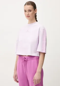 adidas tricou din bumbac Essentials femei, culoarea violet, JE1205 imagine