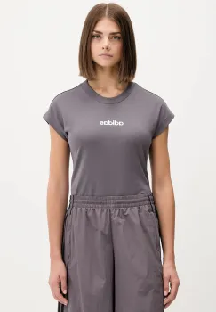 adidas tricou din bumbac Essentials Linear culoarea violet, JC8236 imagine