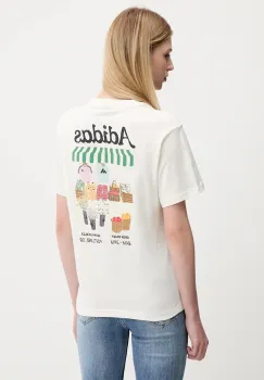 adidas tricou din bumbac FARMMKT culoarea bej, KB2485 imagine