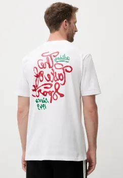 adidas tricou din bumbac Food Sauce Graphic Tee culoarea alb, cu imprimeu, JM6464 imagine