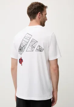 adidas tricou din bumbac Spiderman T-S culoarea alb, cu imprimeu, JL8056 imagine