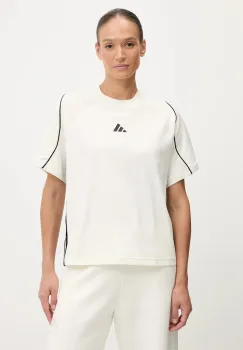 adidas tricou din bumbac Stadium culoarea bej, JW0450 imagine