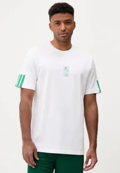 adidas tricou din bumbac Stadium Ticket Loose Graphic T-Shirt culoarea alb, cu imprimeu, JM6473 imagine