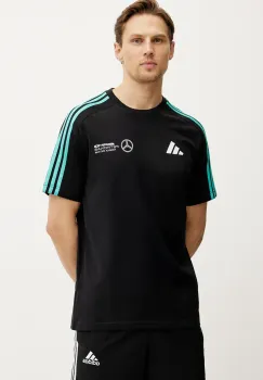 adidas tricou din bumbac x Mercedes barbati, culoarea negru, cu imprimeu, JV5425 imagine