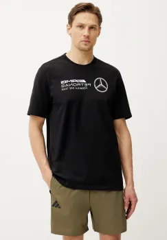 adidas tricou din bumbac x Mercedes barbati, culoarea negru, cu imprimeu, JV5434 imagine