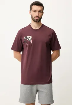 adidas tricou din bumbac x Mercedes culoarea bordo, cu imprimeu, JW3363 imagine