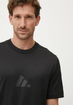 adidas tricou din bumbac ZNE barbati, culoarea negru, neted, JE3069 imagine