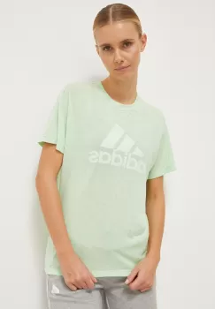 adidas tricou femei, culoarea verde imagine