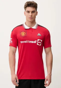 adidas tricou H13881 SS MANCHESTER barbati, culoarea rosu, cu imprimeu H13881-RED imagine