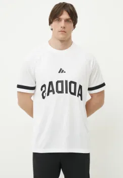 adidas tricou US Sports barbati, culoarea alb, cu imprimeu, JD8099 imagine