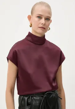 AERON bluza femei, culoarea bordo, neted, TO554535 imagine