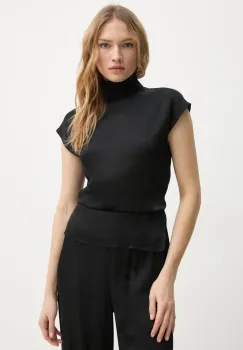 AERON bluza FLORA femei, culoarea negru, neted, TO554555 imagine