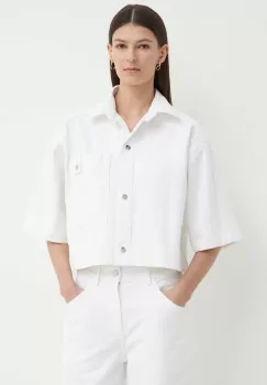 AERON geaca jeans CATANIA femei, culoarea alb, de tranzitie, oversize, AW24SSSH159451 imagine