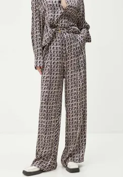 AERON pantaloni femei, culoarea maro, drept, high waist, PFPA249519 imagine