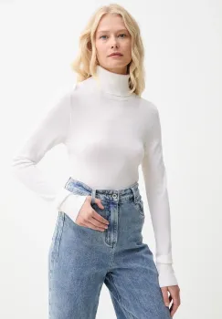 AERON pulover de lana femei, culoarea bej, light, cu guler, CRTO545528 imagine