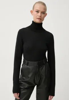 AERON pulover de lana femei, culoarea negru, light, cu guler, CRTO545528 imagine