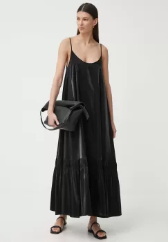 AERON rochie IMOGEN culoarea negru, maxi, evazati, AW24SSDR523491 imagine