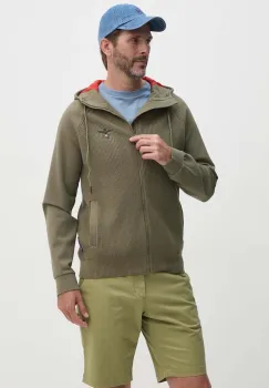 Aeronautica Militare bluza barbati, culoarea verde, cu gluga, neted, AM1369L529 imagine