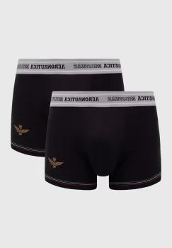 Aeronautica Militare boxeri 2-pack barbati, culoarea negru, AM1UBX003 imagine