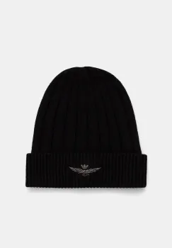 Aeronautica Militare caciula din bumbac culoarea negru, CU0063UL00485 imagine