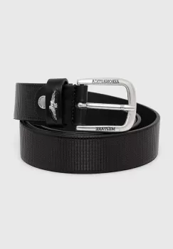 Aeronautica Militare curea de piele barbati, culoarea albastru marin imagine