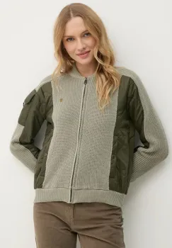Aeronautica Militare geaca femei, culoarea verde, de tranzitie, AF488DL543 imagine