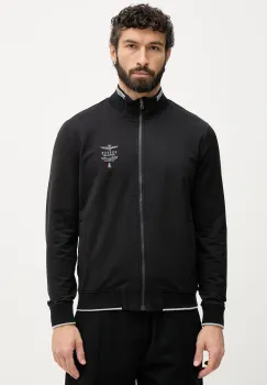 Aeronautica Militare hanorac cu fermoar pentru barbati din bumbac cu elastan imagine